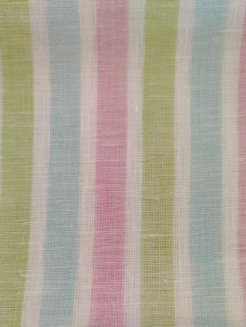 Pastel Stripe 100% linen Table Runner 14 X 60 in